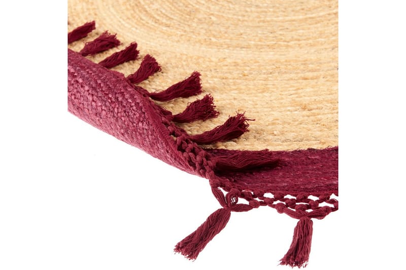 Plattvävd Marts - Beige, Röd, 140x140 cm - Textilier & mattor - Mattor - Modern matta - Jutemattor & sisalmattor