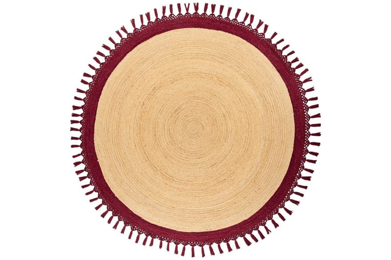 Plattvävd Marts - Beige, Röd, 200x200 cm - Textilier & mattor - Mattor - Modern matta - Jutemattor & sisalmattor