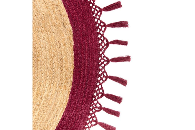 Plattvävd Marts - Beige, Röd, 200x200 cm - Textilier & mattor - Mattor - Modern matta - Jutemattor & sisalmattor