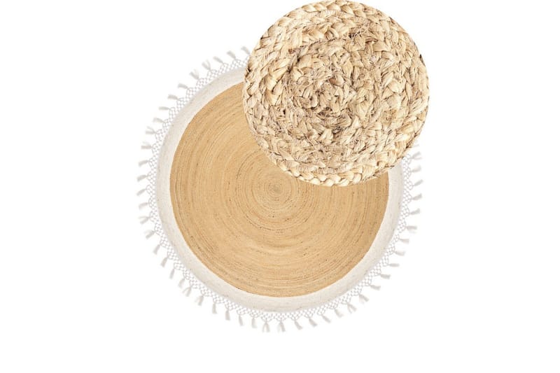 Plattvävd Marts - Beige, vit, 200x200 cm - Textilier & mattor - Mattor - Modern matta - Jutemattor & sisalmattor