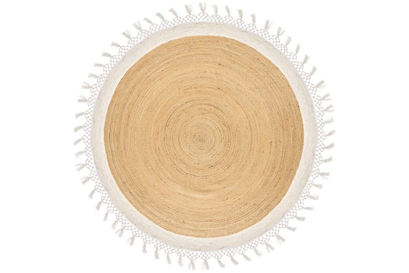 Plattvävd Marts, Beige, vit, 200x200 cm