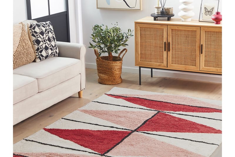 Purnia Ryamatta 140x200 cm - Röd - Textilier & mattor - Mattor - Modern matta - Ryamattor