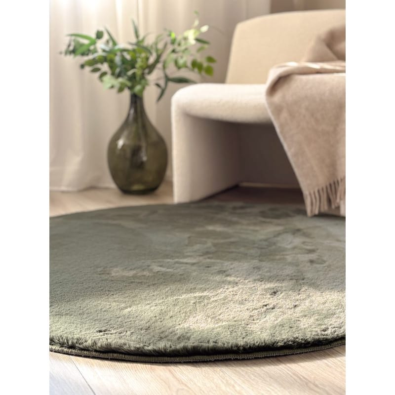 Ryamatta Heaven Rund - 160x160 cm, Grön - Textilier & mattor - Mattor - Modern matta - Ryamattor