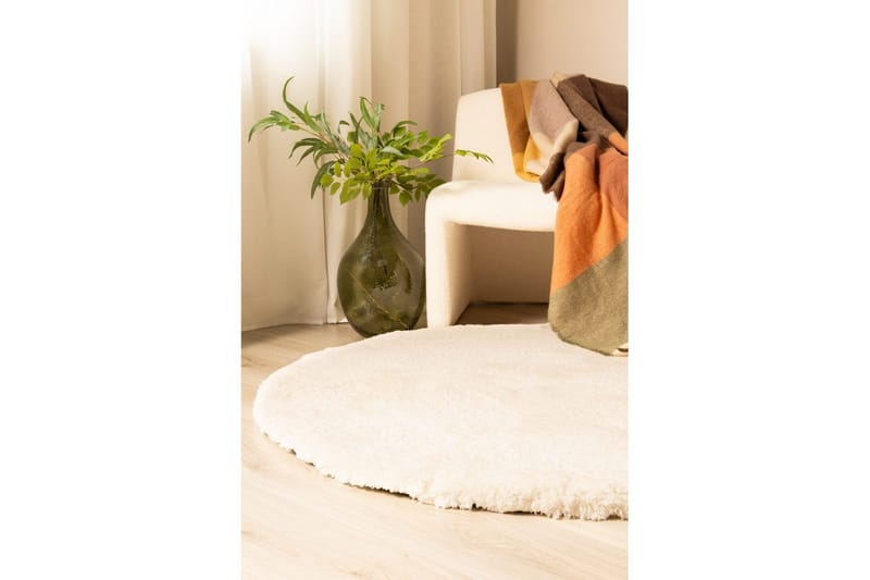 Ryamatta Royal Deluxe Rund - 120x120 cm, Creme - Textilier & mattor - Mattor - Modern matta - Ryamattor