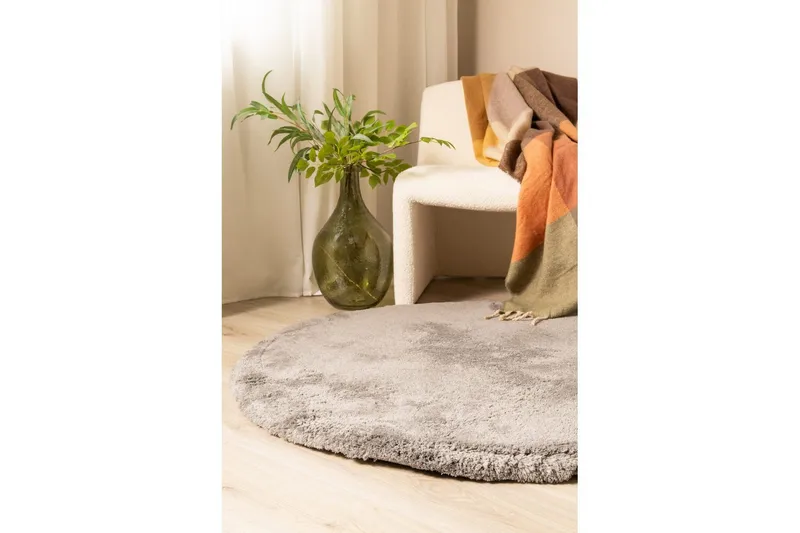 Ryamatta Royal Deluxe Rund - 120x120 cm, Grey - Textilier & mattor - Mattor - Modern matta - Ryamattor