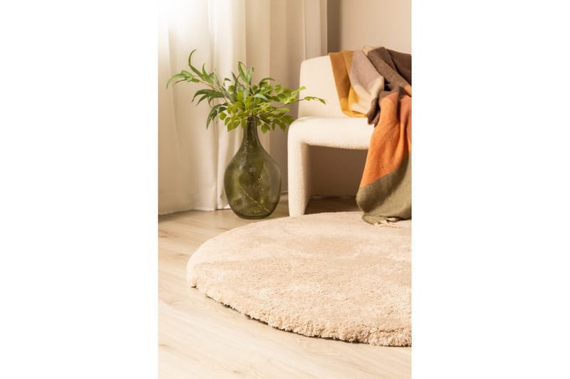 Ryamatta Royal Deluxe Rund - 120x120 cm, Linen - Textilier & mattor - Mattor - Modern matta - Ryamattor