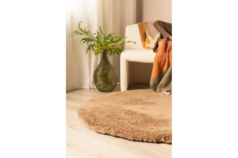 Ryamatta Royal Deluxe Rund - 120x120 cm, Mocca - Textilier & mattor - Mattor - Modern matta - Ryamattor
