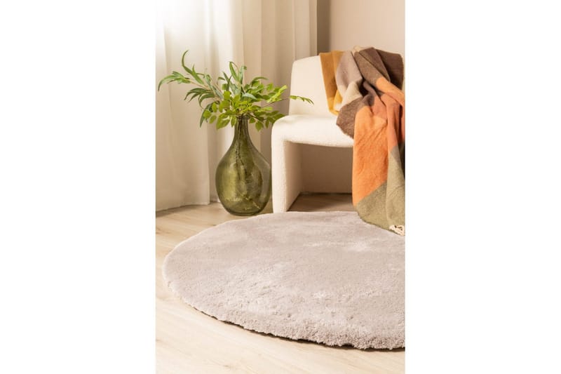 Ryamatta Royal Deluxe Rund - 120x120 cm, Silver - Textilier & mattor - Mattor - Modern matta - Ryamattor