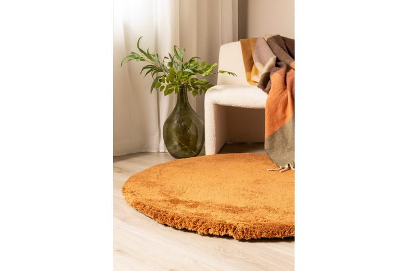 Ryamatta Royal Deluxe Rund - 120x120 cm, Terracotta - Textilier & mattor - Mattor - Modern matta - Ryamattor