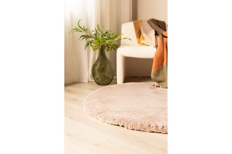 Ryamatta Royal Deluxe Rund - 160x160 cm, Dusty Pink - Textilier & mattor - Mattor - Modern matta - Ryamattor