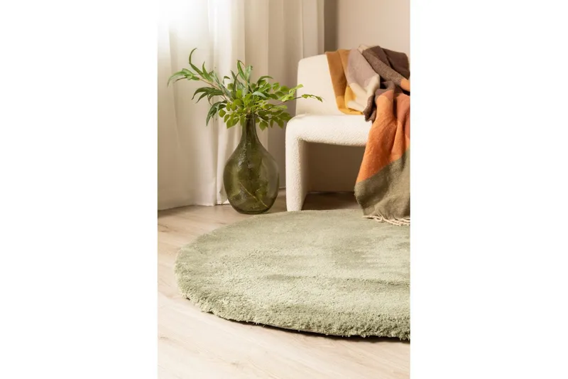 Ryamatta Royal Deluxe Rund - 160x160 cm, Green - Textilier & mattor - Mattor - Modern matta - Ryamattor