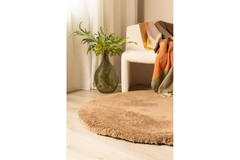 Ryamatta Royal Deluxe Rund - 160x160 cm, Mocca - Textilier & mattor - Mattor - Modern matta - Ryamattor