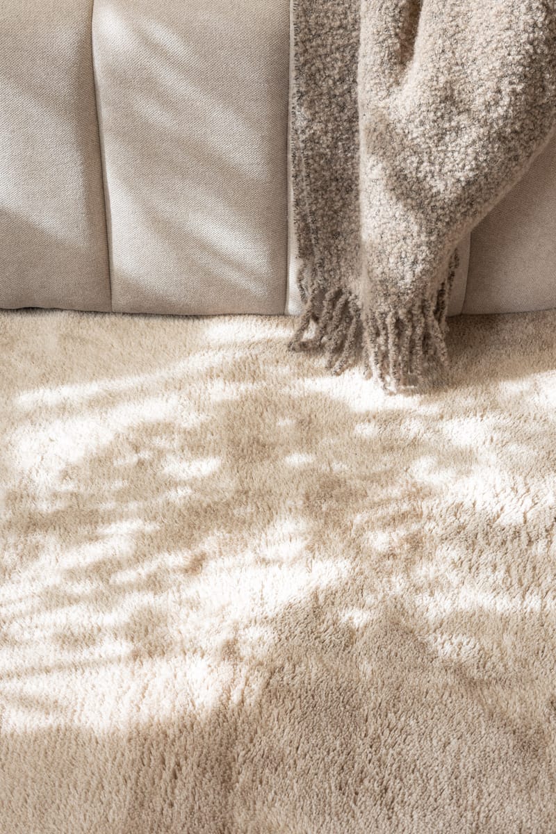 Cozy Ryamatta 120 cm Rund - Linne - Textilier & mattor - Mattor - Modern matta - Ryamattor