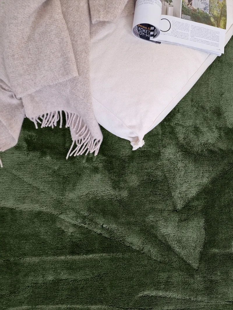 Cozy Ryamatta 160x230 cm Rektangulär - Grön - Textilier & mattor - Mattor - Modern matta - Ryamattor