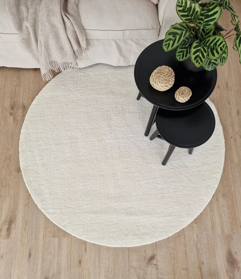 Feel Matta 120 Rund - Vit - Textilier & mattor - Mattor - Modern matta - Ryamattor