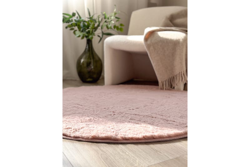 Heaven Ryamatta 80 cm Rund - Rosa - Textilier & mattor - Mattor - Modern matta - Ryamattor