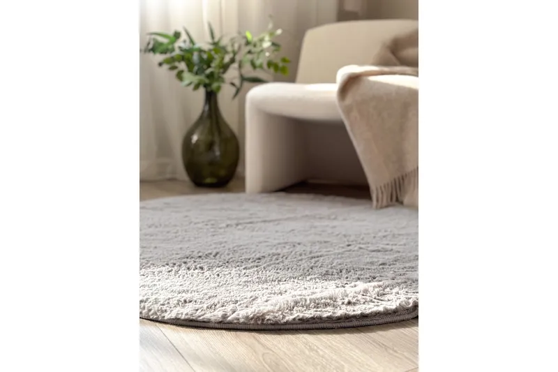 Heaven Ryamatta Grå rund 120 - Grå - Textilier & mattor - Mattor - Modern matta - Ryamattor