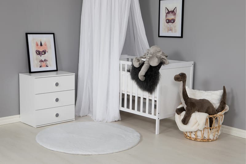 Heaven Ryamatta Vit rund 120 - Textilier & mattor - Mattor - Modern matta - Ryamattor