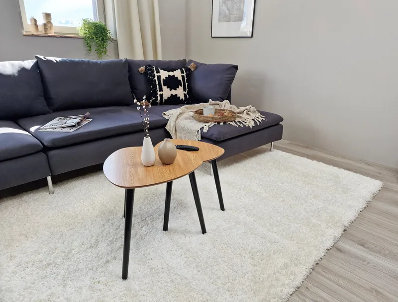 Lounge Ryamatta 133x190 cm Rektangulär - Vit - Textilier & mattor - Mattor - Modern matta - Ryamattor