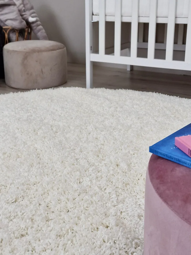 Lounge Ryamatta 240 cm Rund - Vit - Textilier & mattor - Mattor - Modern matta - Ryamattor