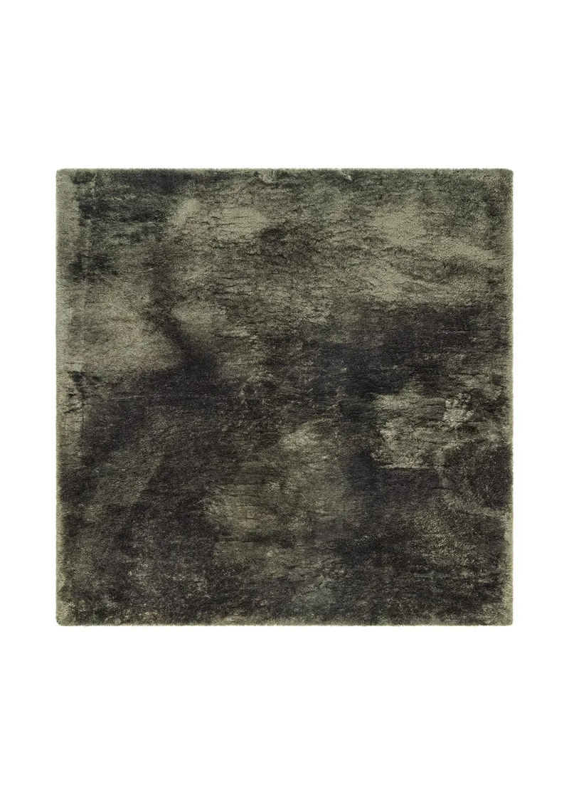 Maskinvävd Matta Novelle Kravdratisk 200x200 cm, Sammetsgrön
