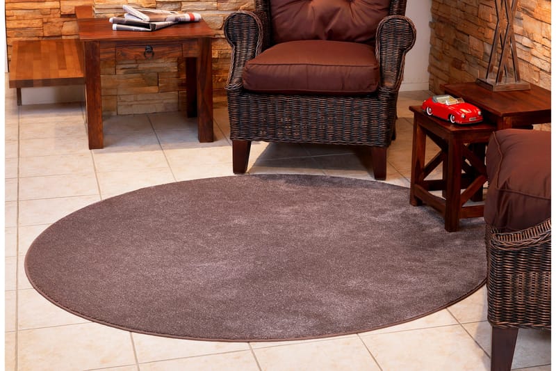 Satine Matta Rund 160 cm Brun - Vm Carpet - Textilier & mattor - Mattor - Modern matta - Ryamattor