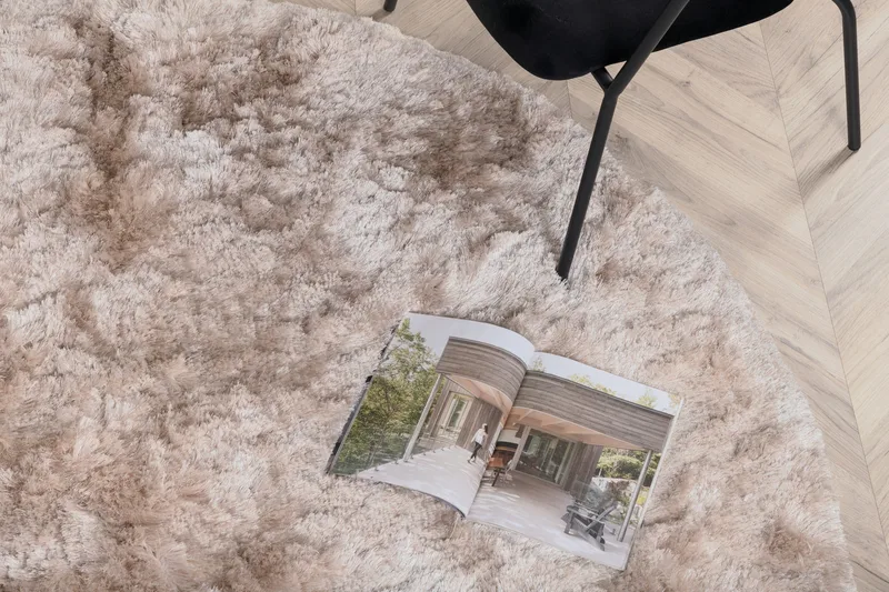 Shiva Ryamatta Rund 200 cm - Champagne - Textilier & mattor - Mattor - Modern matta - Ryamattor