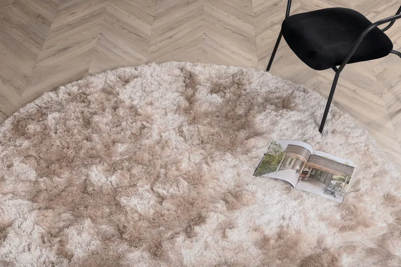 Shiva Ryamatta Rund 200 cm - Champagne - Textilier & mattor - Mattor - Modern matta - Ryamattor