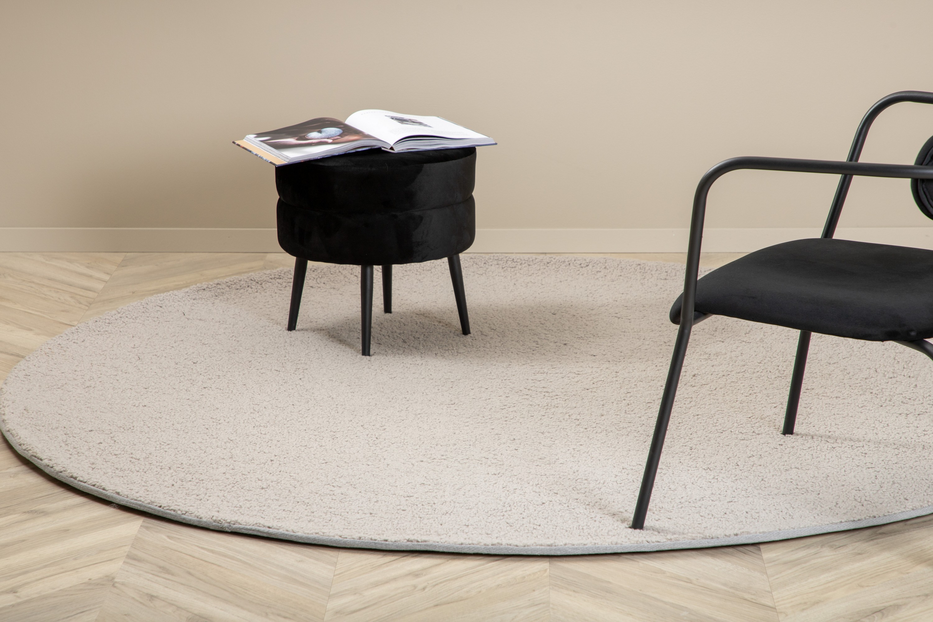 teddy ryamatta rund 200 cm - grå