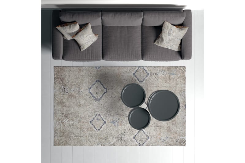 Sabrina Bomullsmatta 100x300 cm Rektangulär - Grå - Textilier & mattor - Mattor - Modern matta - Bomullsmattor