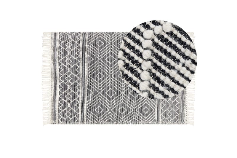 Savuca Ullmatta 160x230 cm - Svart/Vit - Textilier & mattor - Mattor - Modern matta - Ullmattor
