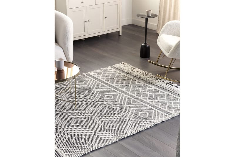Savuca Ullmatta 160x230 cm Svart/Vit - Textilier & mattor - Mattor - Modern matta - Ullmattor