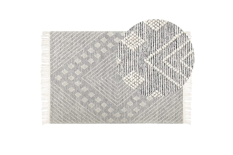 Savur Ullmatta 160x230 cm - Svart/Vit - Textilier & mattor - Mattor - Modern matta - Ullmattor