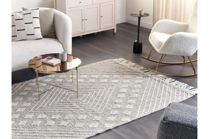 Savur Ullmatta 160x230 cm - Svart/Vit - Textilier & mattor - Mattor - Modern matta - Ullmattor