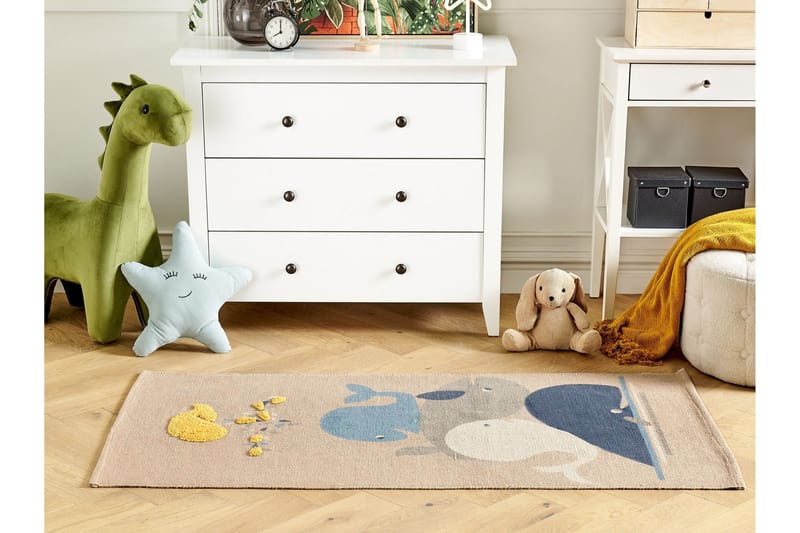 Seai Bomullsmatta 80x150 cm - Beige - Textilier & mattor - Mattor - Modern matta - Bomullsmattor