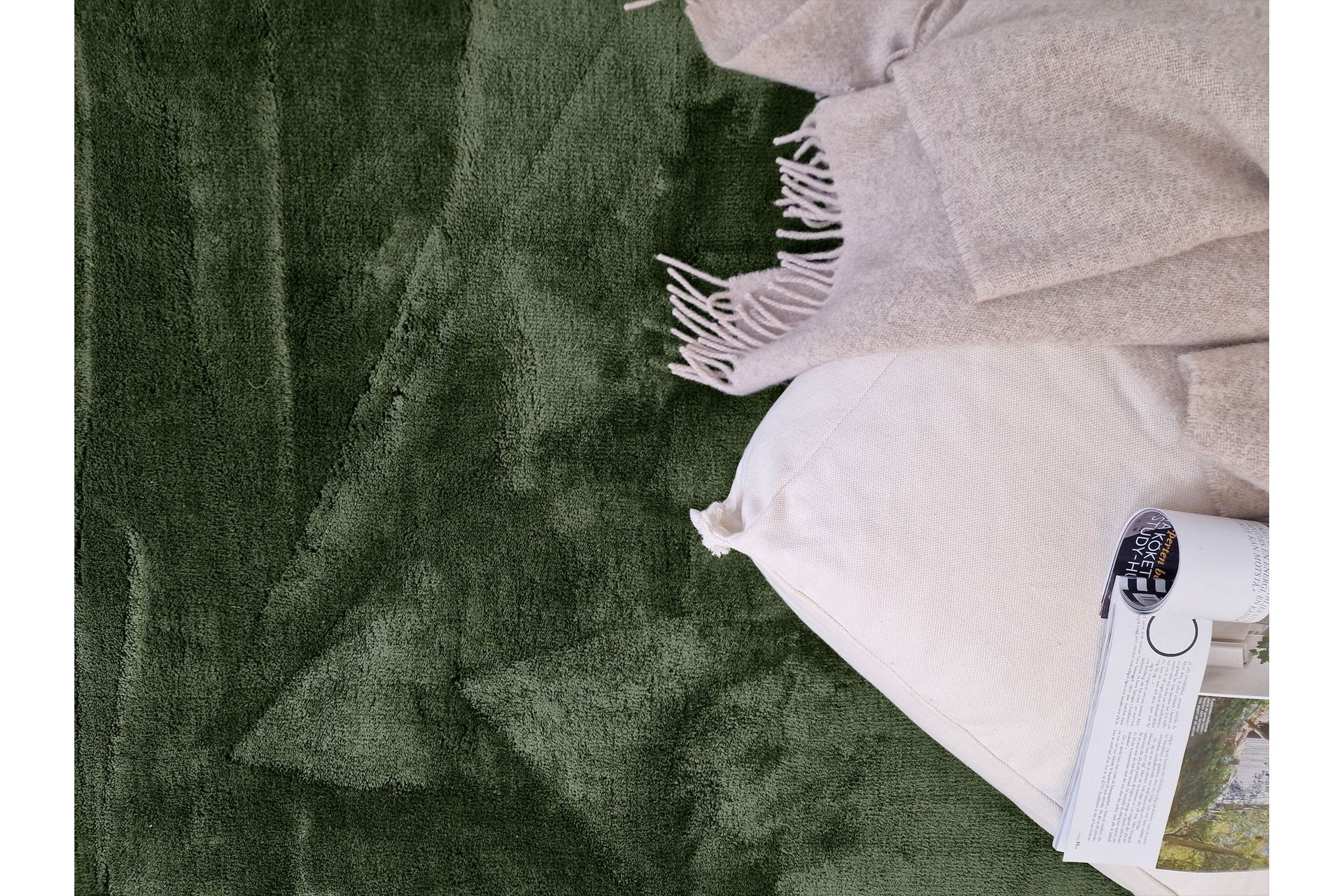 Cozy Ryamatta 110x160 cm Rektangulär - Grön - Textilier & mattor - Mattor - Modern matta - Ryamattor