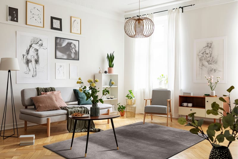 Cozy Ryamatta 133x190 cm Rektangulär - Grå - Textilier & mattor - Mattor - Modern matta - Ryamattor