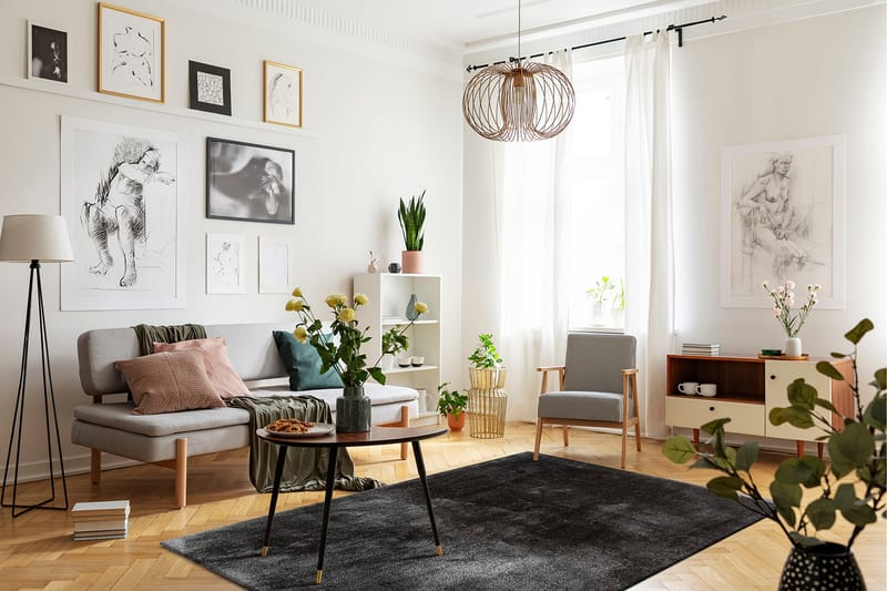 Cozy Ryamatta 200x290 cm Rektangulär - Svart - Textilier & mattor - Mattor - Modern matta - Ryamattor