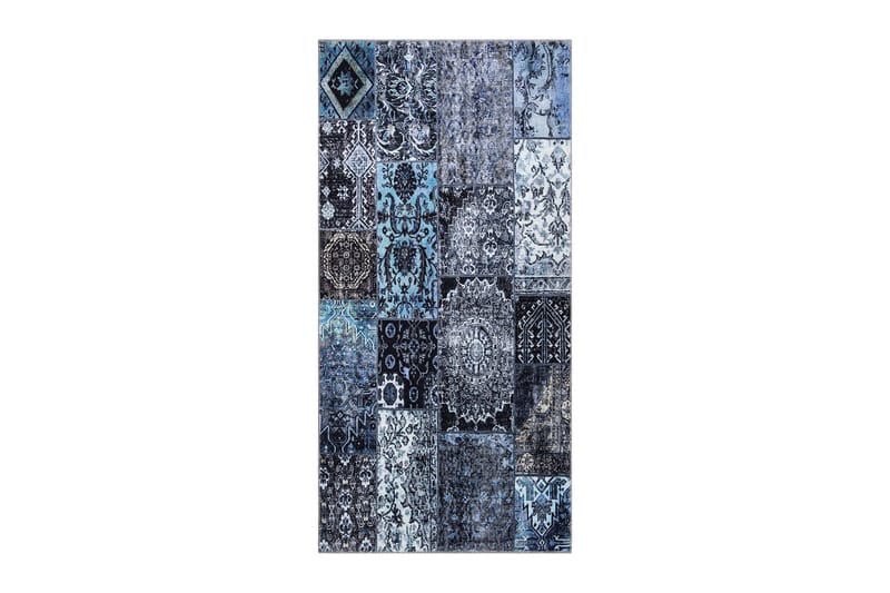 Shiraz Wiltonmatta 80x300 cm Oval, Blå