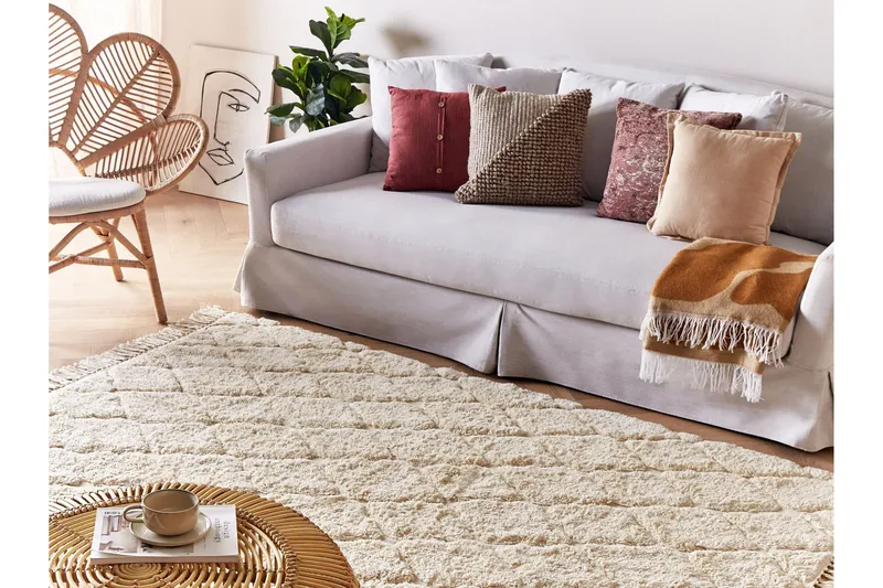 Silchar Bomullsmatta 140x200 cm - Beige - Textilier & mattor - Mattor - Modern matta - Bomullsmattor