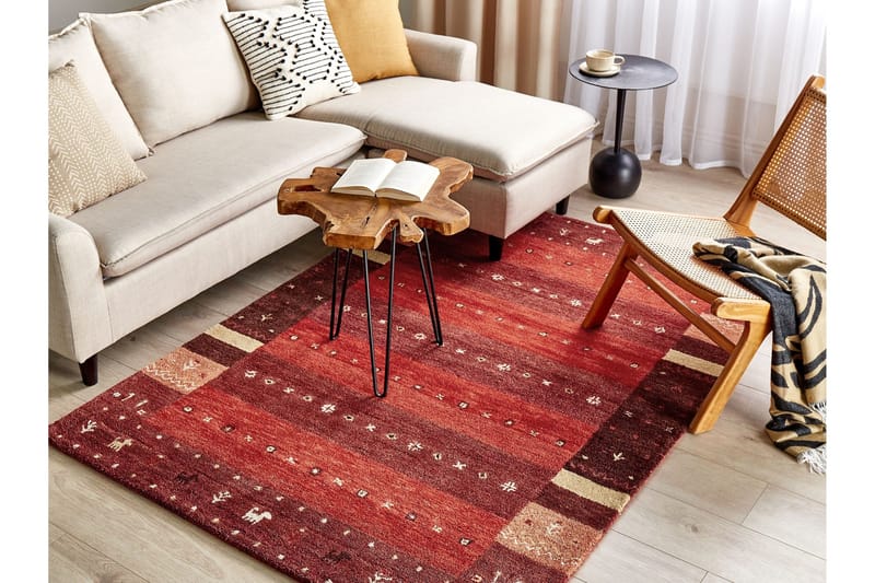 Sinanli Ryamatta 140x200 cm - Röd - Textilier & mattor - Mattor - Modern matta - Ullmattor