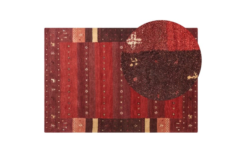 Sinanli Ryamatta 140x200 cm - Röd - Textilier & mattor - Mattor - Modern matta - Ullmattor