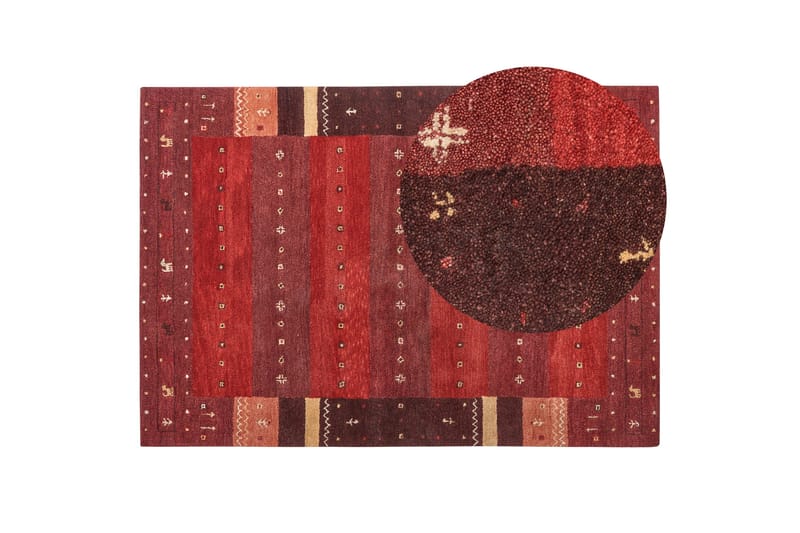 Sinanli Ryamatta 160x230 cm - Röd - Textilier & mattor - Mattor - Modern matta - Ullmattor