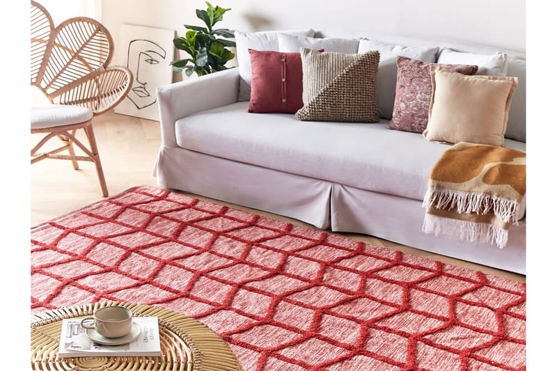 Sivas Bomullsmatta 140x200 cm - Röd - Textilier & mattor - Mattor - Modern matta - Bomullsmattor