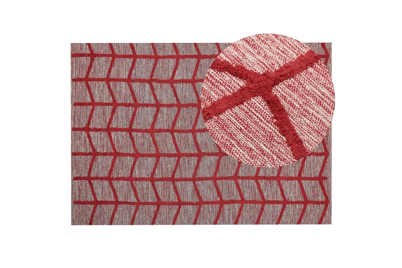 Sivas Bomullsmatta 160x230 cm - Röd - Textilier & mattor - Mattor - Modern matta - Bomullsmattor