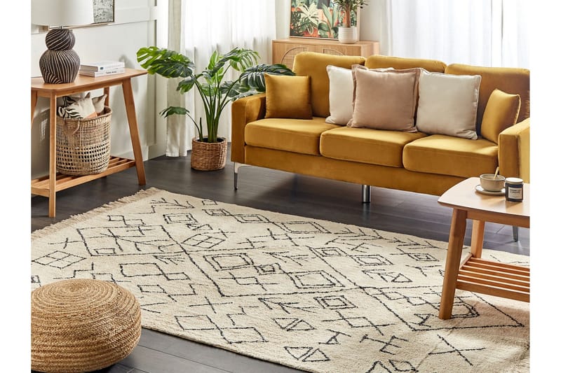 Somek Bomullsmatta 160x230 cm - Beige - Textilier & mattor - Mattor - Modern matta - Bomullsmattor