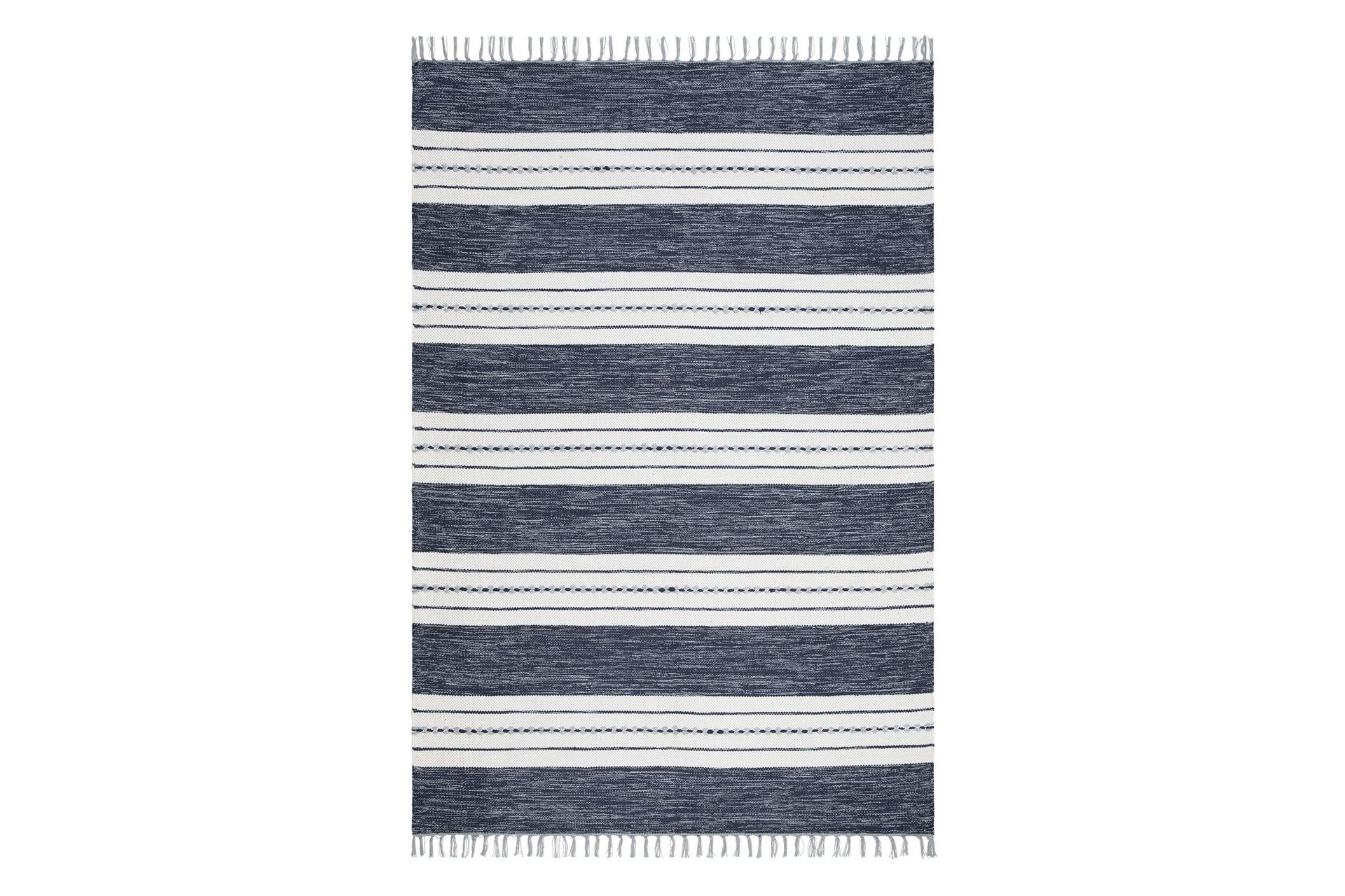 Sund Bomullsmatta 160x230 cm Rektangul&auml;r - Bl&aring;