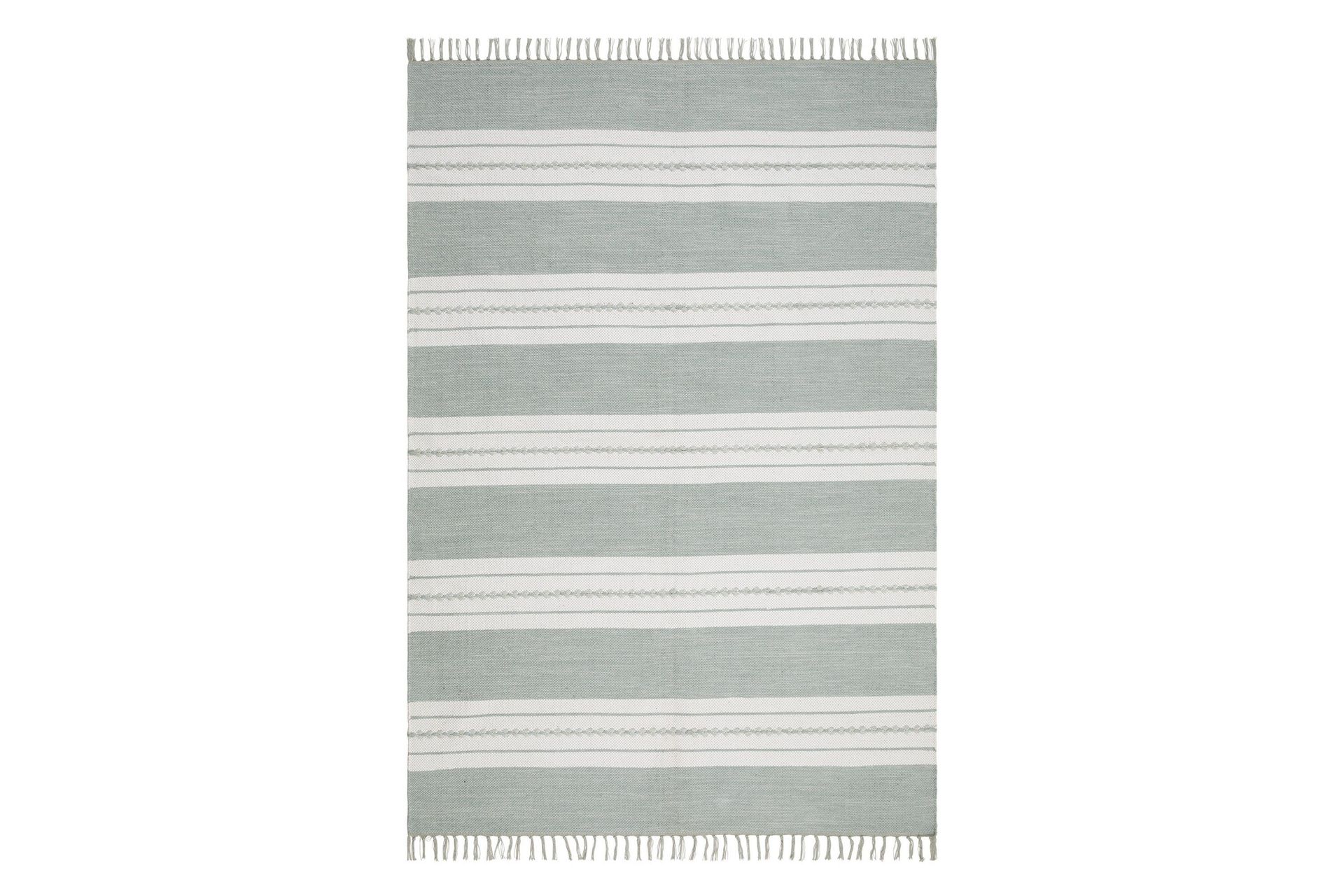 Sund Bomullsmatta 160x230 cm Rektangul&auml;r - Ljusgr&ouml;n