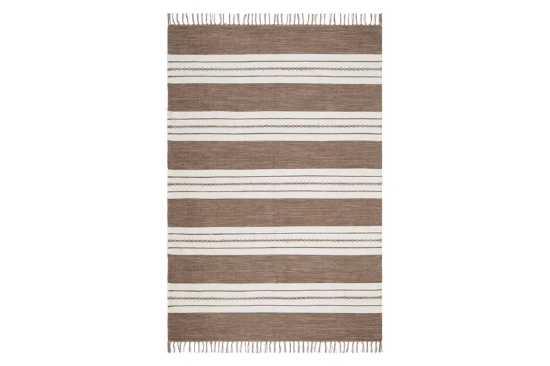 Sund Bomullsmatta 160x230 cm Rektangulär, Mörkbeige