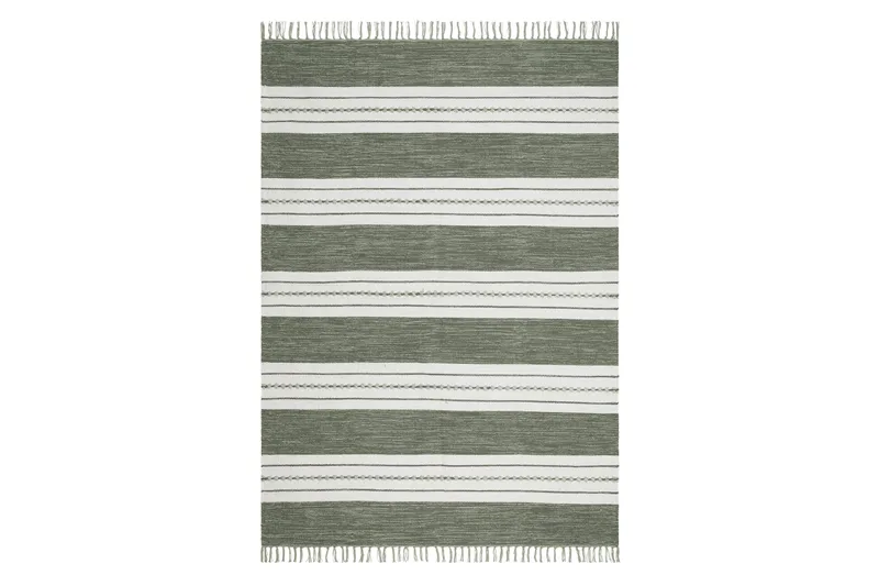 Sund Bomullsmatta 200x300 cm Rektangulär - Grön - Textilier & mattor - Mattor - Modern matta - Bomullsmattor